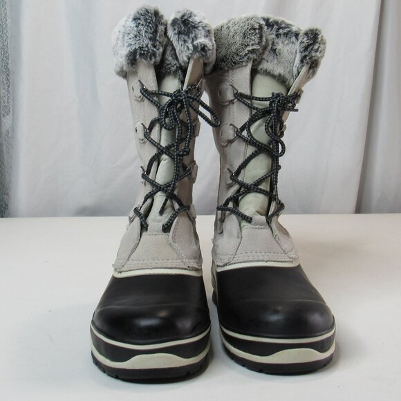 Khombu Women's Emily Suede Leather Winter Snow Boots Size 9 Faux Fur Cuff Trim - Picture 2 of 10